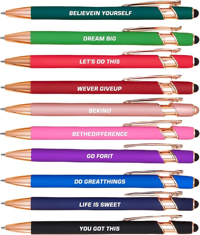 CRME 10 Colore Inspirational Pens Set Laser Engraving Every Pen has Different by Unknown