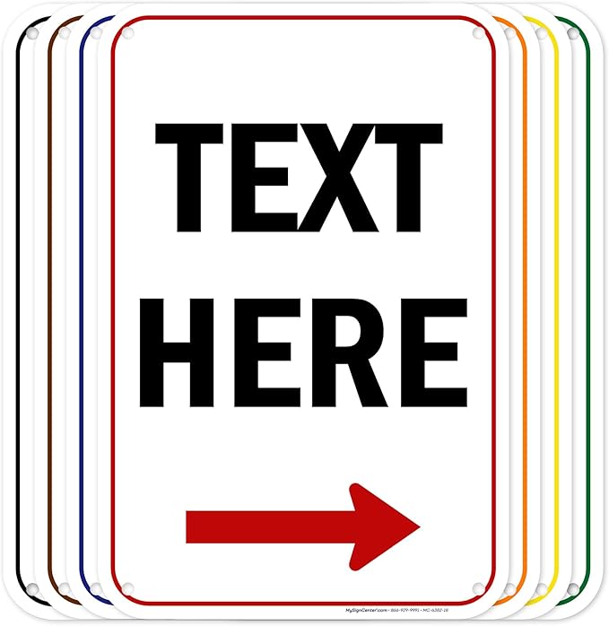 Custom Arrow, Custom Directional Sign, Right Arrow, 12x18 Inches, 55 mil thick by MySignCenter