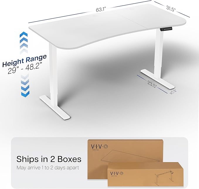 VIVO Electric 63 x 32 in Standing Desk, Memory Height Adjustment, 1B Series - Image 3