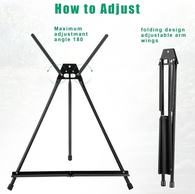 Xinnun 12 Pcs Aluminum 15'' to 21'' High Tabletop Easel Display Adjustable - Image 4