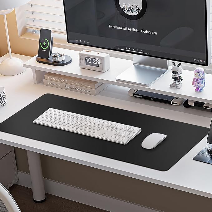 Boutilon Leather Desk Pad Protector, Non-Slip Mouse Pad, Laptop Desk Pad - Image 6