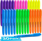 V-Opitos 30 Pack Highlighters in 6 Assorted Colors, No Bleed, Bright by Wearecommittedtotheresearchandproductionofhigh-qualitykidstoysschoolofficesuppliesandholidayproducts