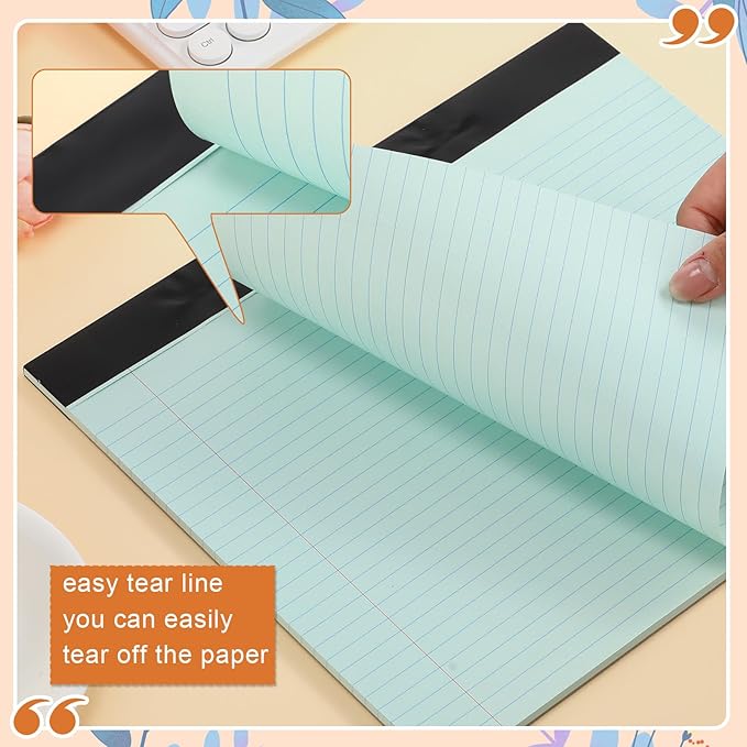 Lincia 12 Pcs 11" x 9.5" Legal Pads College Ruled Notepad Landscape Notebook - Image 4