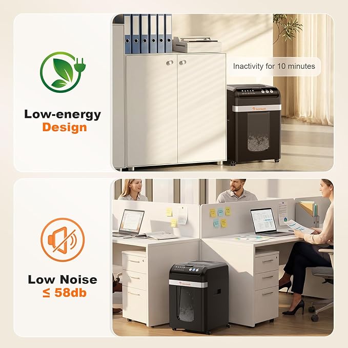 Bonsaii 200-Sheet Auto Feed Paper Shredder, 60-Min Nonstop Heavy Duty Shredders - Image 5
