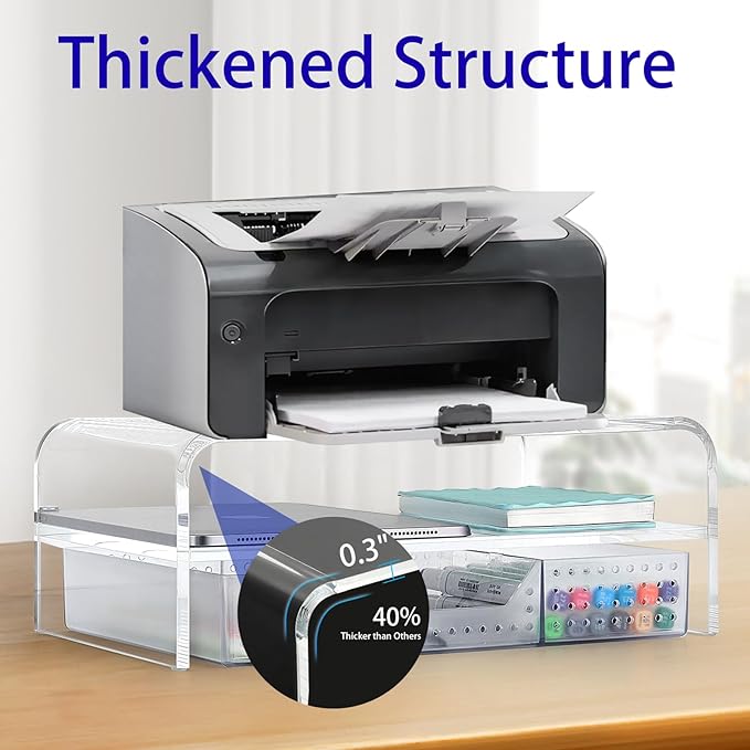 OPNICE Acrylic Clear Desk Organizers and Accessories, 2-Tier Computer Monitor - Image 5