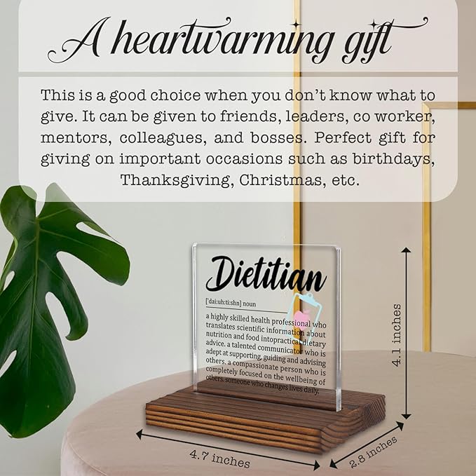 Dietitian Desk Sign Gift for Nutritionists, Thank You Appreciation Plaque for - Image 4