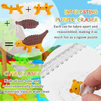 URSKYTOUS 130Pcs Animal Erasers Kids Desk Pets Pencil Erasers 3D Puzzle Bulk - Image 6