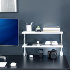 VIVO Clamp-on 24 inch Above or Below Desk 2-Tier Shelving Unit - Image 9