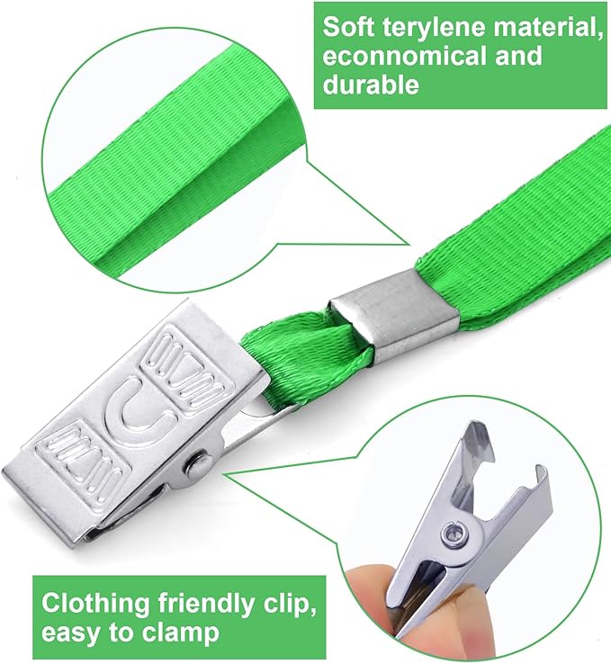 100 Pcs Lanyards for ID Badges and 100 Pcs Clear Name Tag Holders Reusable - Image 3