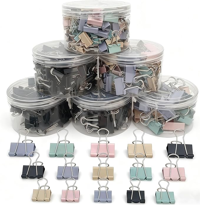 304 PCS Assorted Sizes Binder Clips Paper Clamps Including Large, Small Colored by Unknown