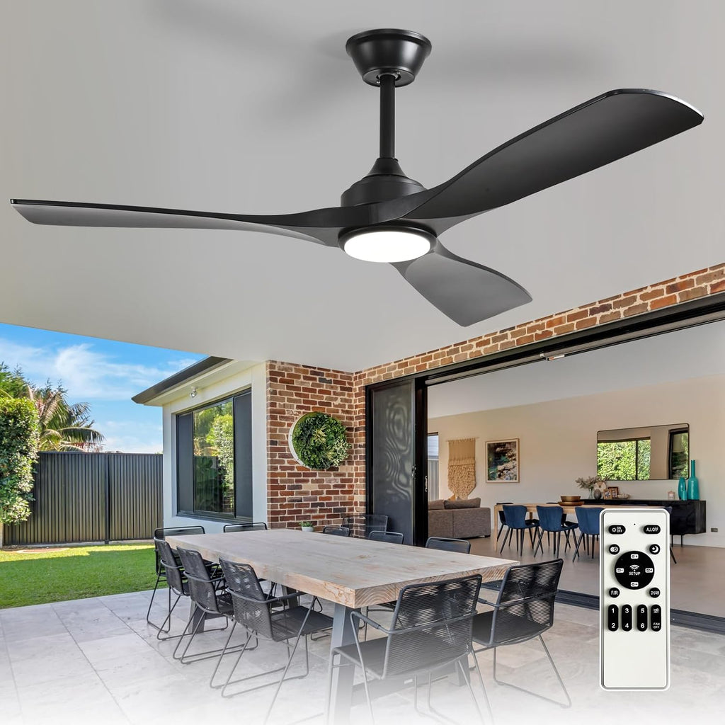 depuley 52-inch ceiling fan with light: black 3, main product view