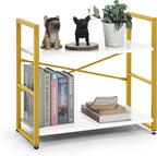 CAPHAUS 2 Tier Small Bookshelf, 24 Inch Width Free Standing Shelf, Bookcase by CAPHAUS