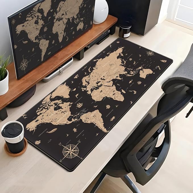 World Map Desk Mat Historical World Map Desk Pad Extra Large Computer Mouse Pad - Image 4