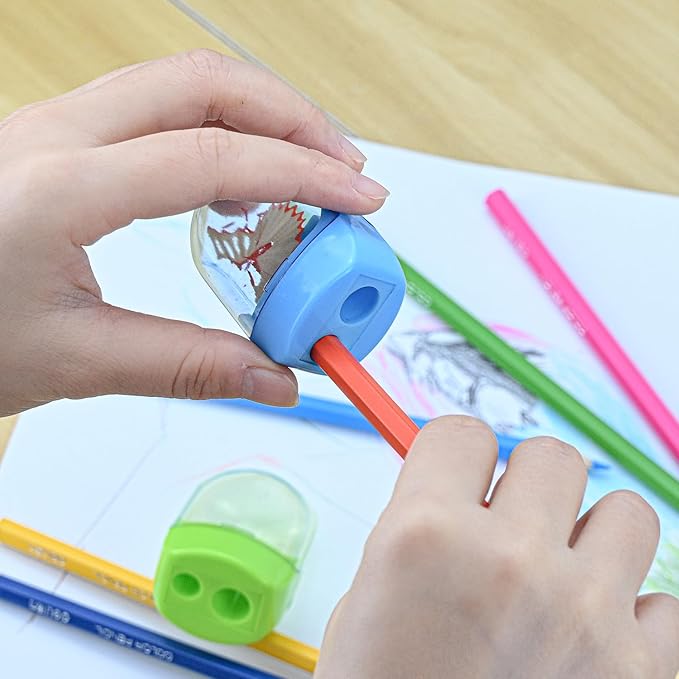 Small Pencil Sharpener for Kids, BOPART 24pcs Colored Pencil Sharpeners Manual - Image 6