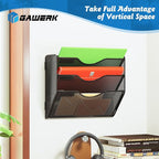 Gawerk 3 Tier Hanging Wall File Organizer, Mesh Mail Paper Orgnization Hanging - Image 4