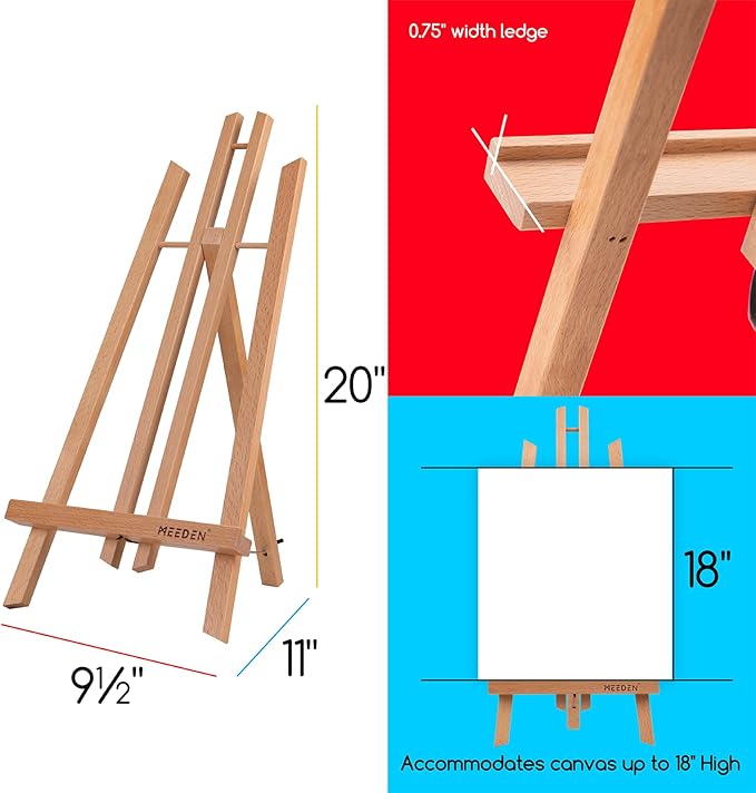 MEEDEN 20 Inch Tabletop Easel: 12 Pack Beech Wood Easel - Image 2