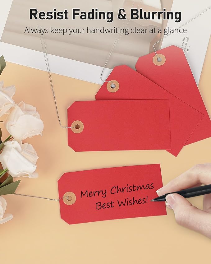 Uniclife 100 Pcs Red Blank Shipping Tags - Image 5