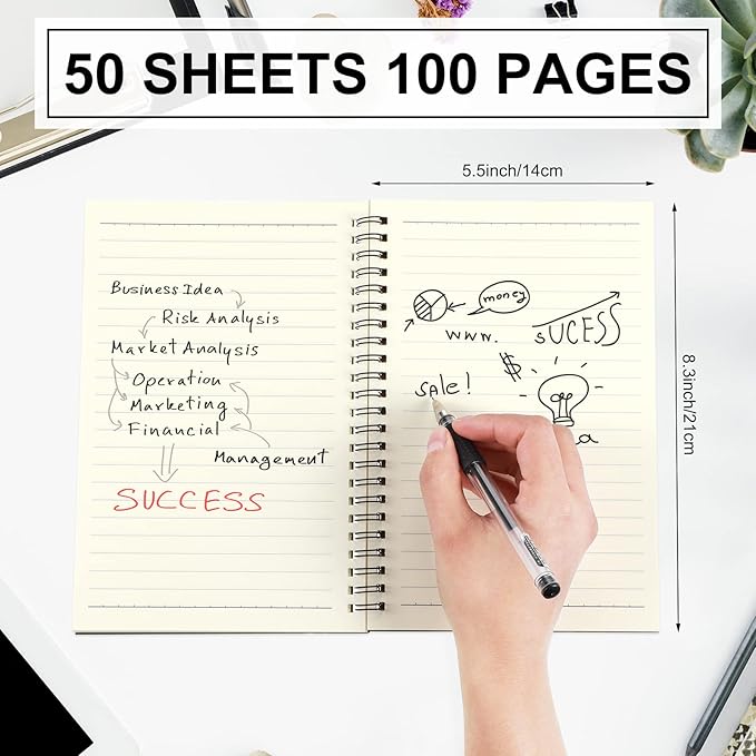 Yahenda 108 Pcs Spiral Notebook Bulk A5 Journal Lined 8.3'' x 5.5'' Writing - Image 3