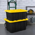 sterilite industrial storage tote with lids for garage, package contents