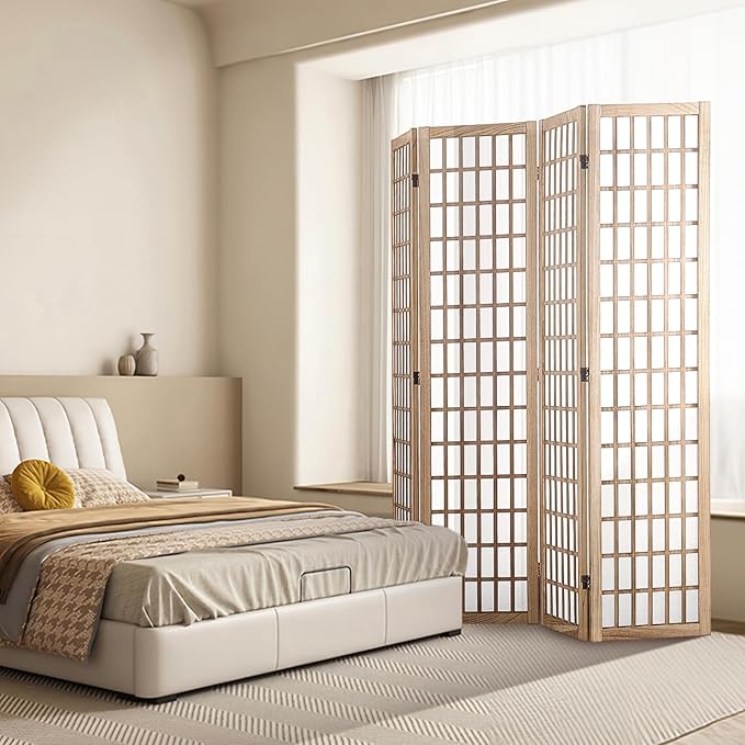 VEVOR Room Divider, 4 Panel Japanese Room Divider, Folding Privacy Screen Indoor - Image 9