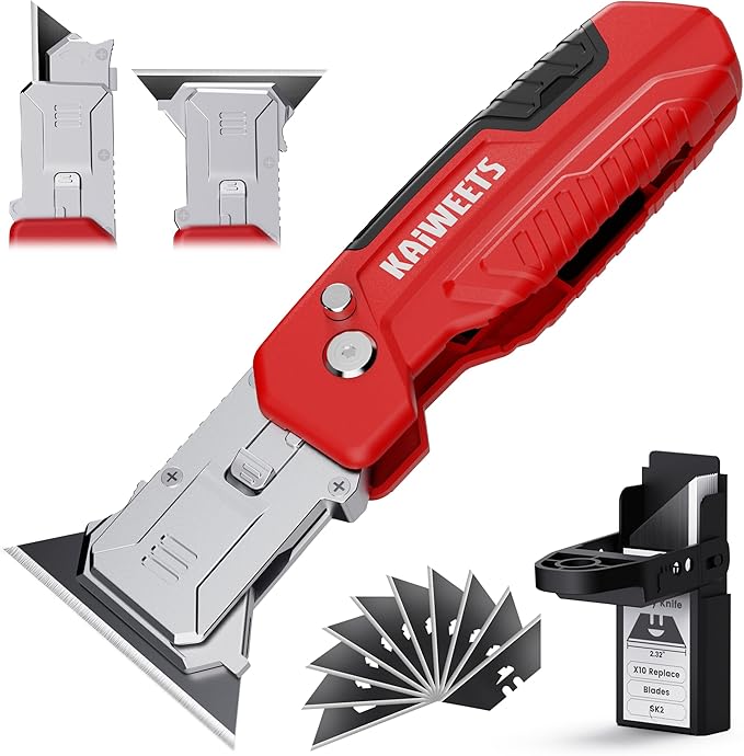 KAIWEETS Utility Knife Scraper, 2-in-1 Folding Box Cutter by KAIWEETS