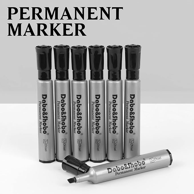 Dabo&Shobo 72 Pack Permanent Markers, Chisel Point, Quick Drying Ink, Works on - Image 3
