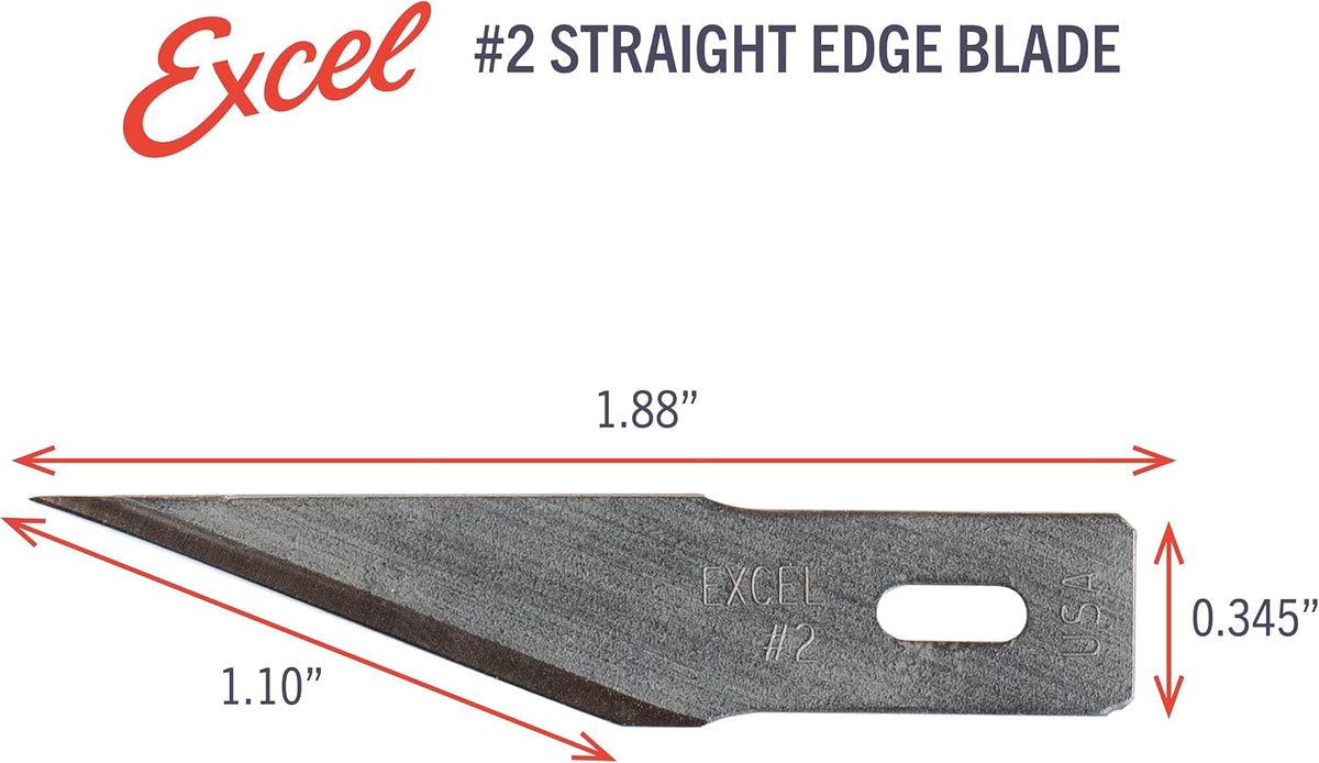 Excel Blades #2 100-Pack Angled Stencil Craft Blades, Carbon Steel, USA