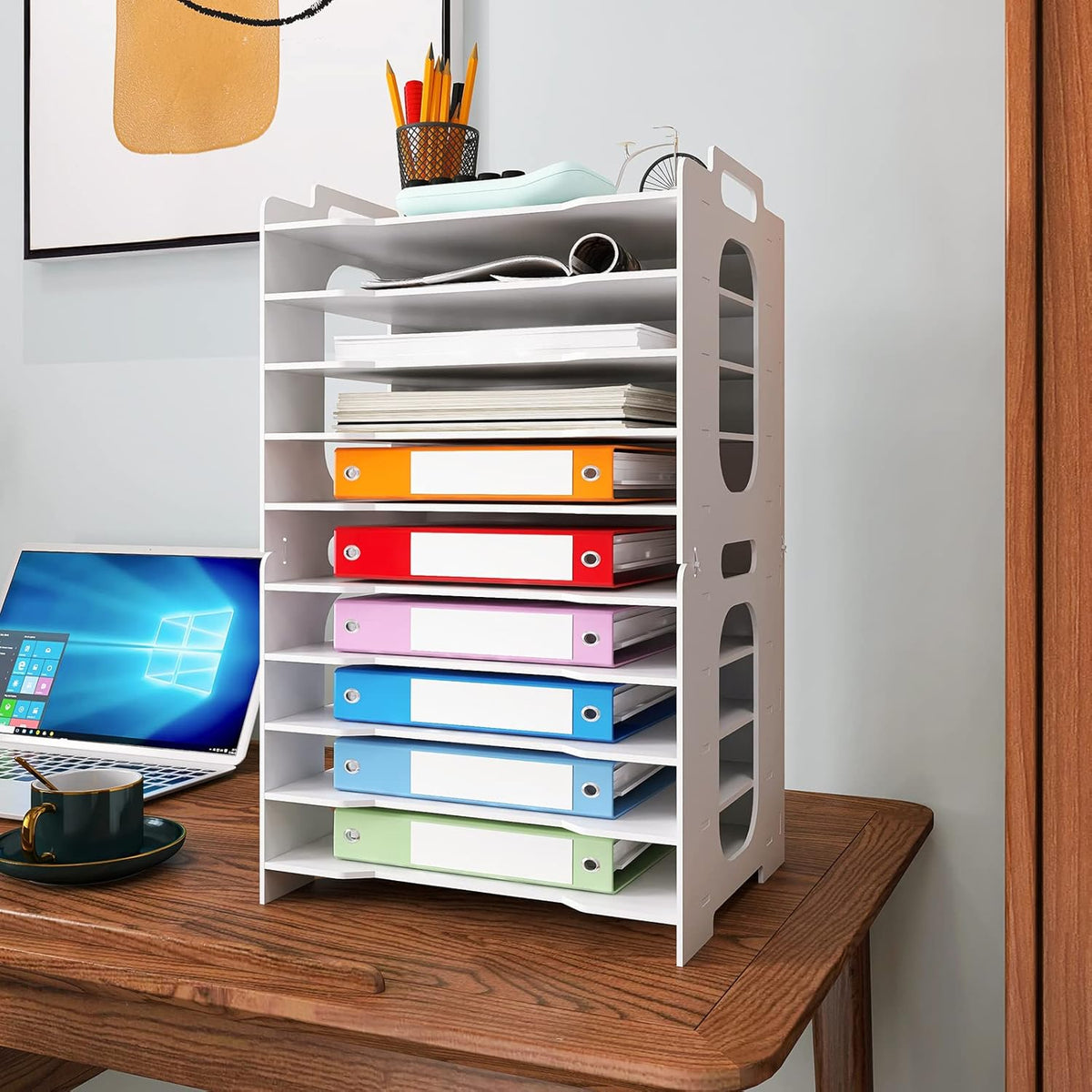 Natwind Office Paper Organizer for Desk Desktop Organizer File Holder Office