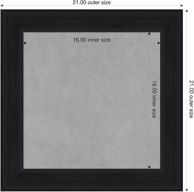 Amanti Art Black Framed Magnetic Board 21x21 Small Vision Board - Image 2