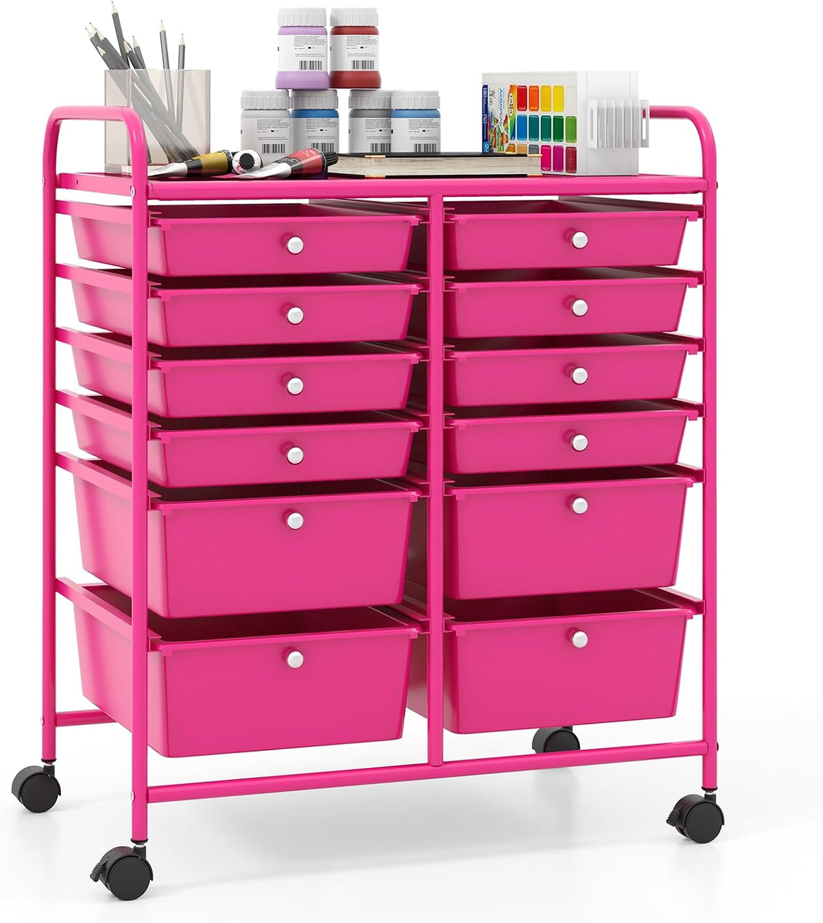 Giantex 12 Drawer Rolling Storage Cart Tools Scrapbook Paper Office School
