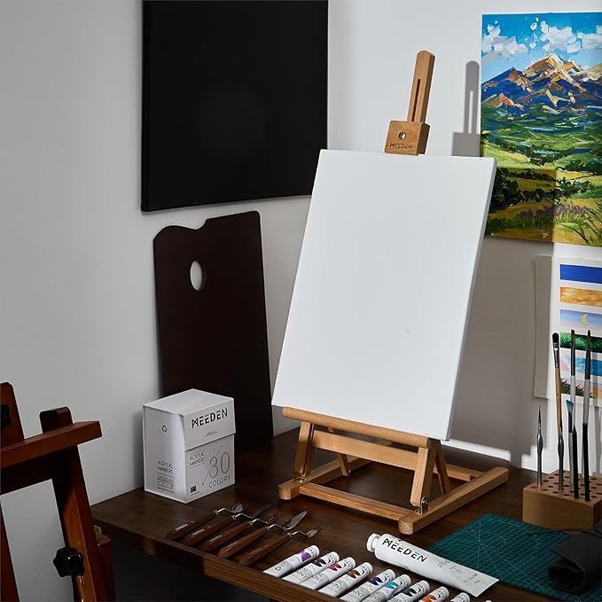 MEEDEN Large Wooden Tabletop H-Frame Easel, Solid Beech Wood Table Easel - Image 6