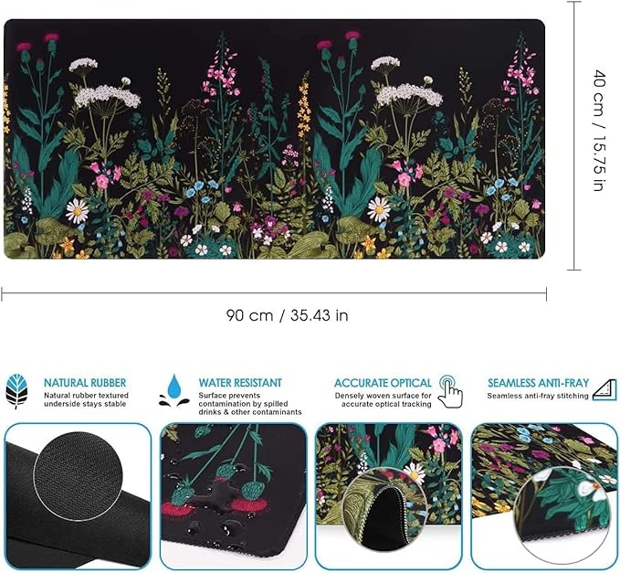 iCasso Desk Mat, Big Desk Pad, XXL Extended Gaming Mouse Pad, Large Mouse Pad - Image 2