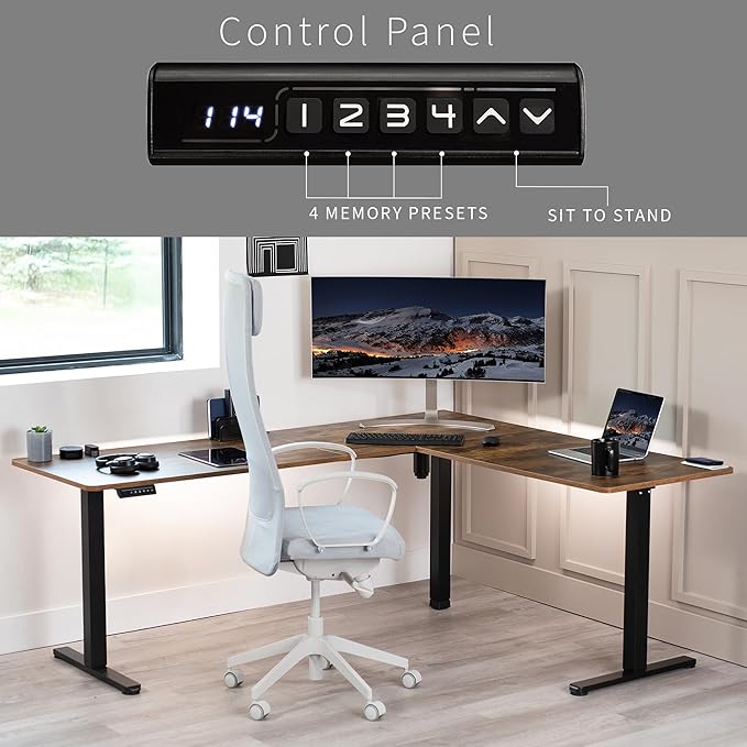 VIVO Electric Corner 75 x 63 inch L-Shaped Standing Desk, Memory Height - Image 5