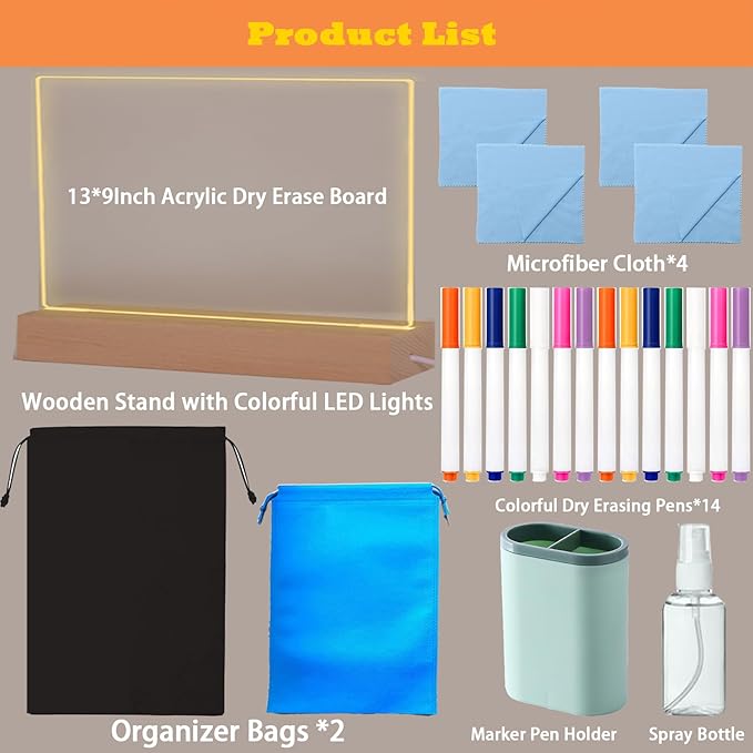 FRELWIM 13 x 9 Inch LED Drawing Writing Lumi Board - Image 7