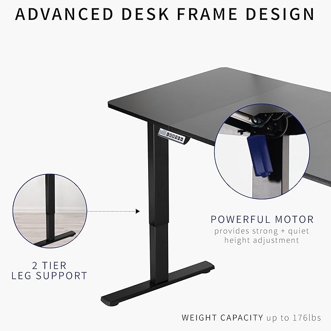 VIVO Electric 71 x 30 in Rustic Standing Desk, Memory Height Adjustment - Image 4