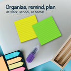 Lined Sticky Notes 3x3 Pack of 8, Bright Colored Super Self Sticky Pads - Image 4
