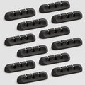 Apromisith USB Cable Organizer Clips Cord Holder, 12 Packs Black Self Adhesive by Apromisith