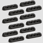 Apromisith USB Cable Organizer Clips Cord Holder, 12 Packs Black Self Adhesive by Apromisith