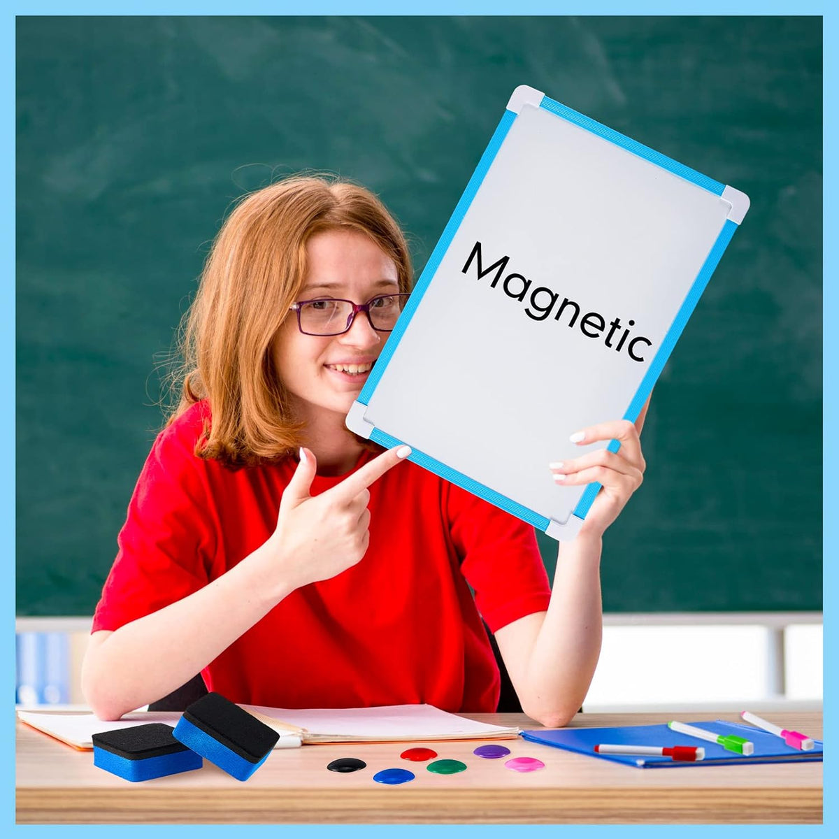 12 Pack 8'' x 12'' Hanging Magnetic Dry Erase Board Small Dry...