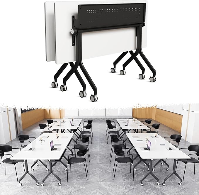 Goakwwuz Conference Room Table, Folding Conference Tables, Thicken Grey Tabletop by Goakwwuz