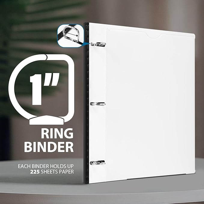 WOT I 1 Inch Telescoping 3 Ring Binder 12-Pack, Expandable Flexible Binder - Image 6