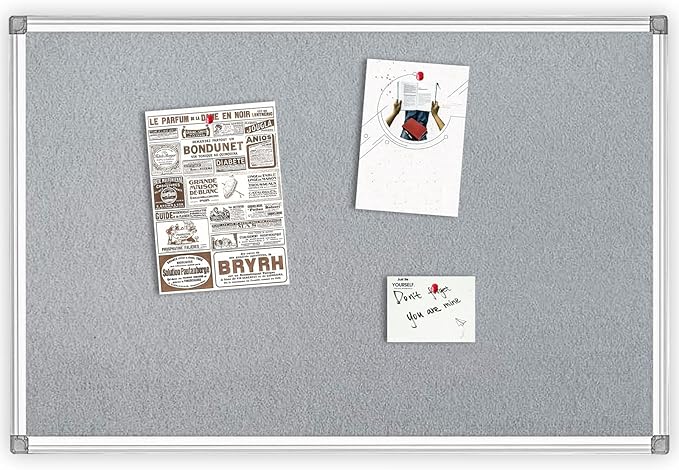 36x24-Inch Gray Felt Bulletin Board - Image 8