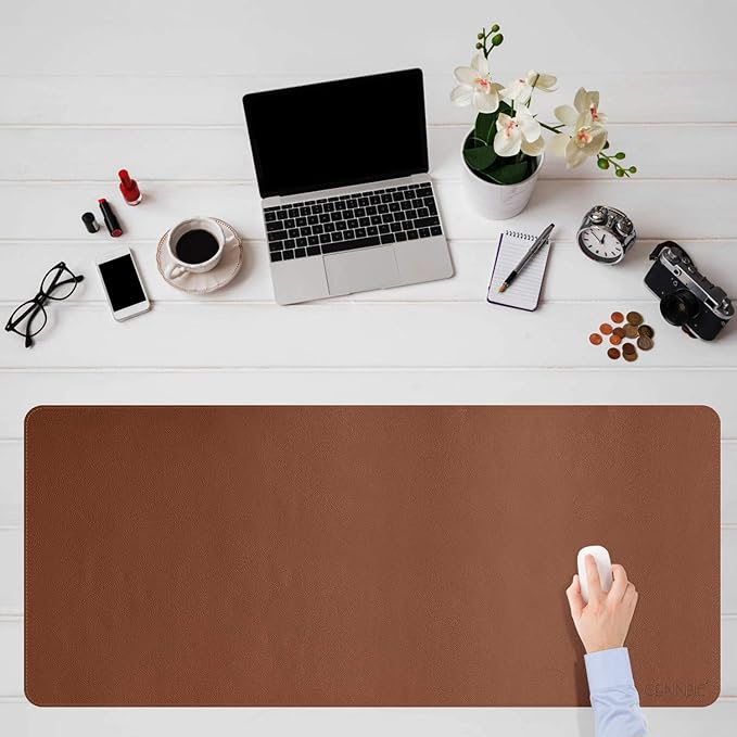 CENBBIE Leather Desk Mat Protector Super Large 51.18"x23.62" Desk Blotter Pad - Image 4