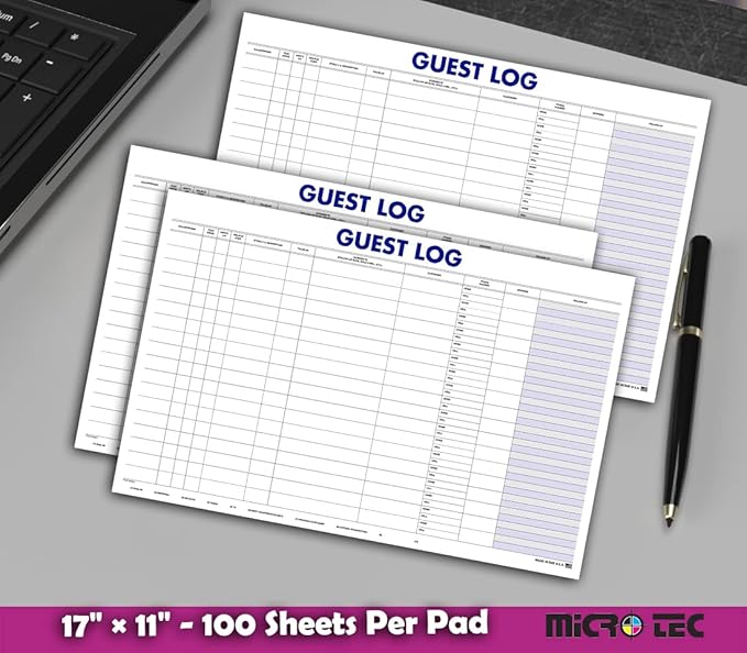 Guest Log Book for Automotive Dealerships – Customer Sign-in Tracking Log – 17" - Image 6