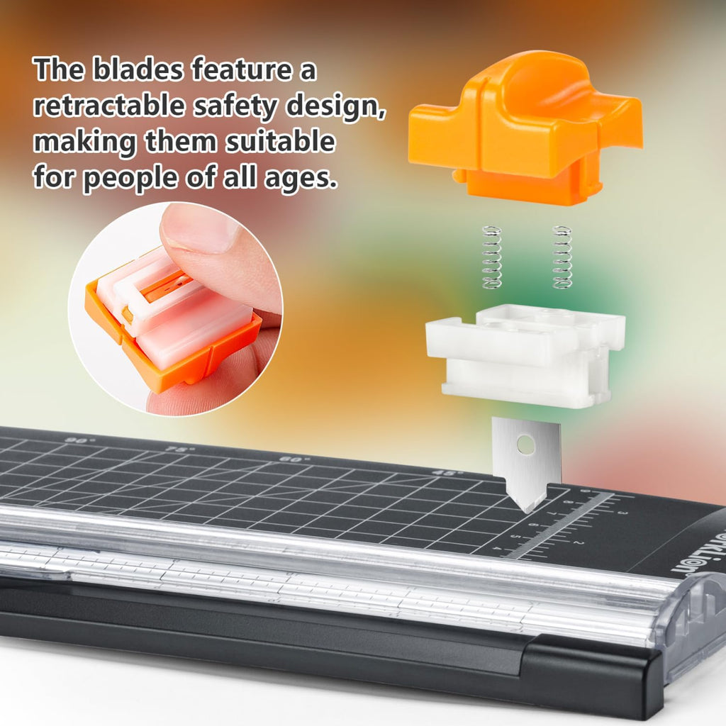 Small Paper Trimmer, Portable Paper Cutter for Label, Origami, Card, Photo, Coupon, Scrapbook, Cardstock, Laminated Paper, and Craft Project