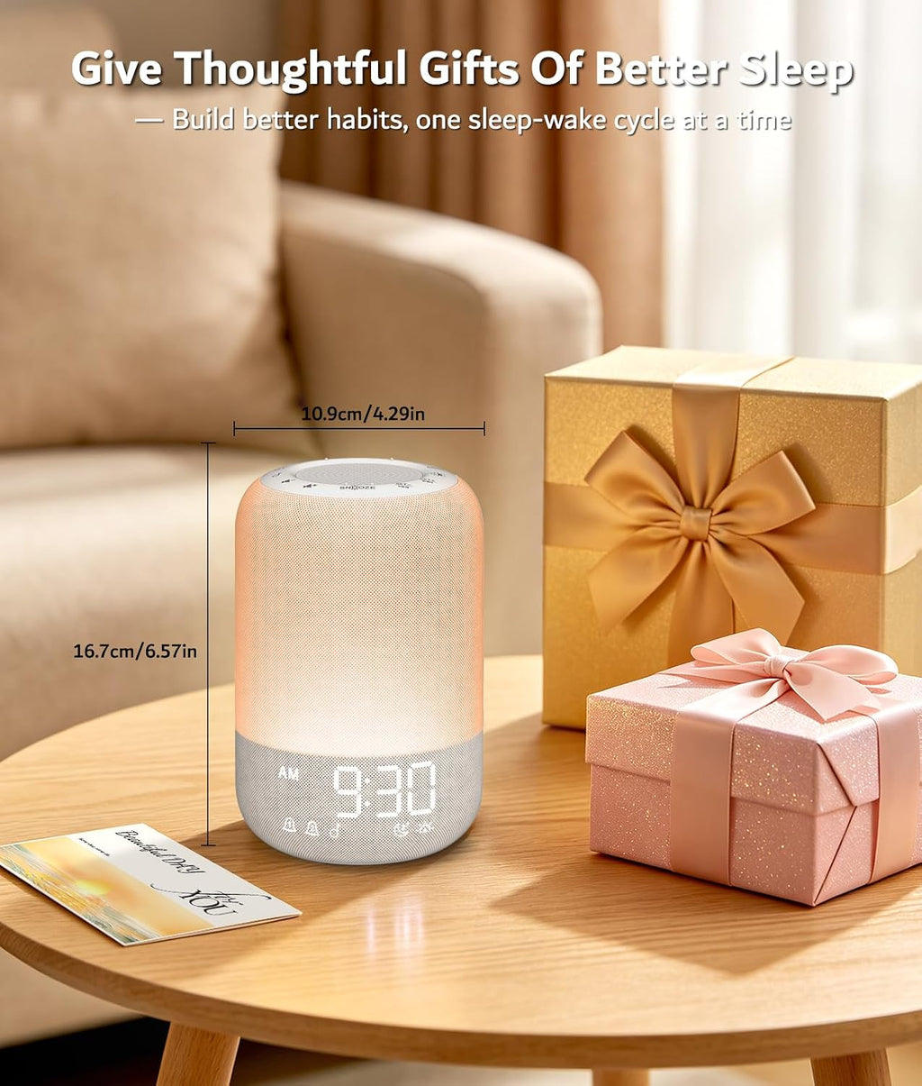 jber sunrise alarm clock, wake up light with on a desk or shelf