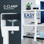 VIVO Clamp-on 13 inch Above or Below Desk 2-Tier Shelving Unit - Image 5