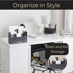 BLU MONACO | Grey Wooden Desk Organizer - Image 2