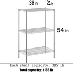 Regal Altair 21" Deep x 36" Wide x 54" Height Wire Shelving Kit | 3-Tier | NSF - Image 3
