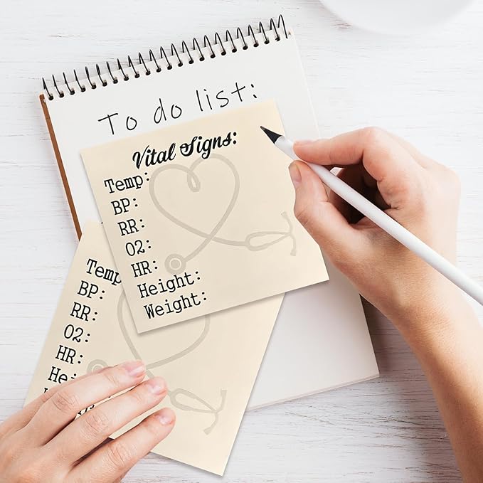 4 Pack Nurse Sticky Notes for Vital Signs – Daily Monitoring Notepad, Patient - Image 4